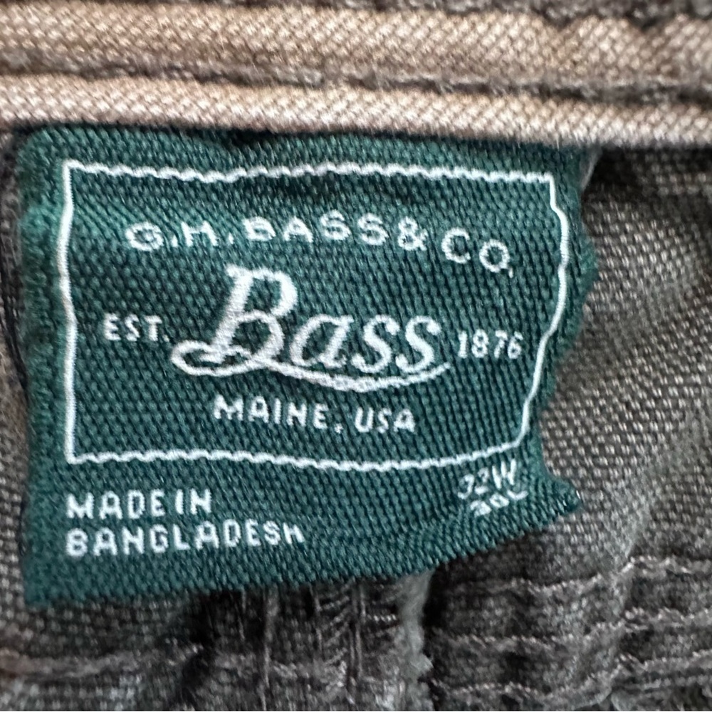 GH Bass Canvas Pants Men Tan Khaki Flat Front Zip Cargo Pocket Sz 32 x 30 - Picture 4 of 9
